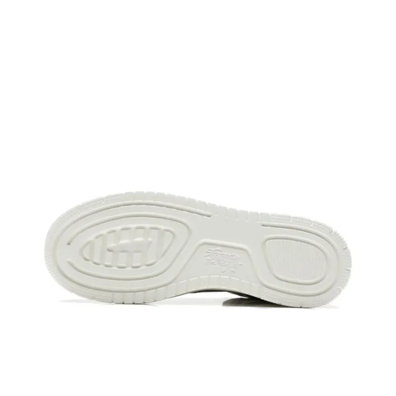 QIAODAN Dry Anti Slip Wear Resistant High Top Skateboard Shoes Men's White Brown-4