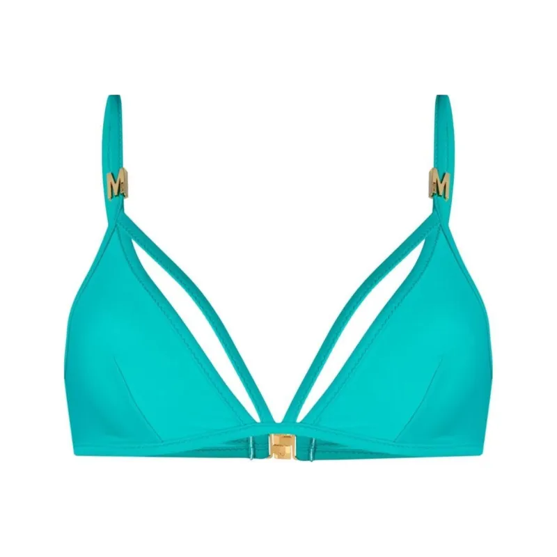 MOSCHINO Logo Plaque V neck Bikini Top-0