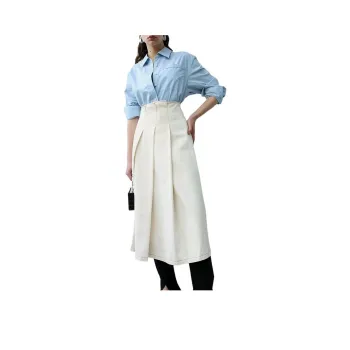 Roselingling Casual Long Skirt Women's White