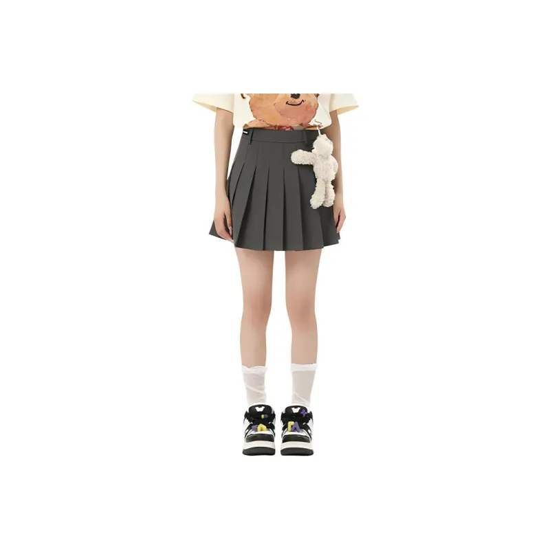 LALABOBO Casual Short Skirts Women's Gray-0