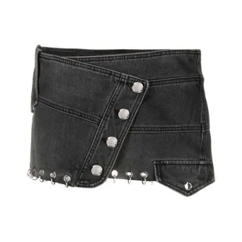PINKO Rings detailed Denim Miniskirt