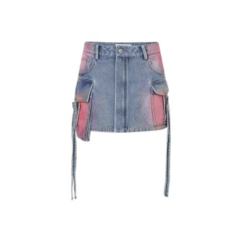 JAC FLEURANT Denim Short Skirts Women's Blue