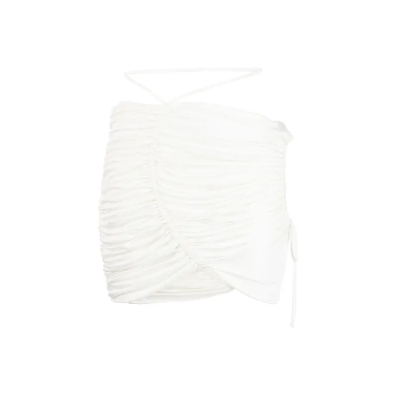 ANDREĀDAMO Ruched Mini Skirt-0