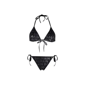 BALMAIN Logo Embellished Two Piece Swimsuit