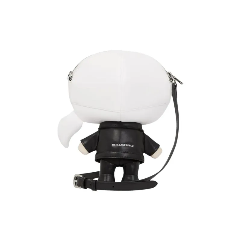 KARL LAGERFELD IKON PU Shoulder Bag, Crossbody Bag Women's White & Black-2