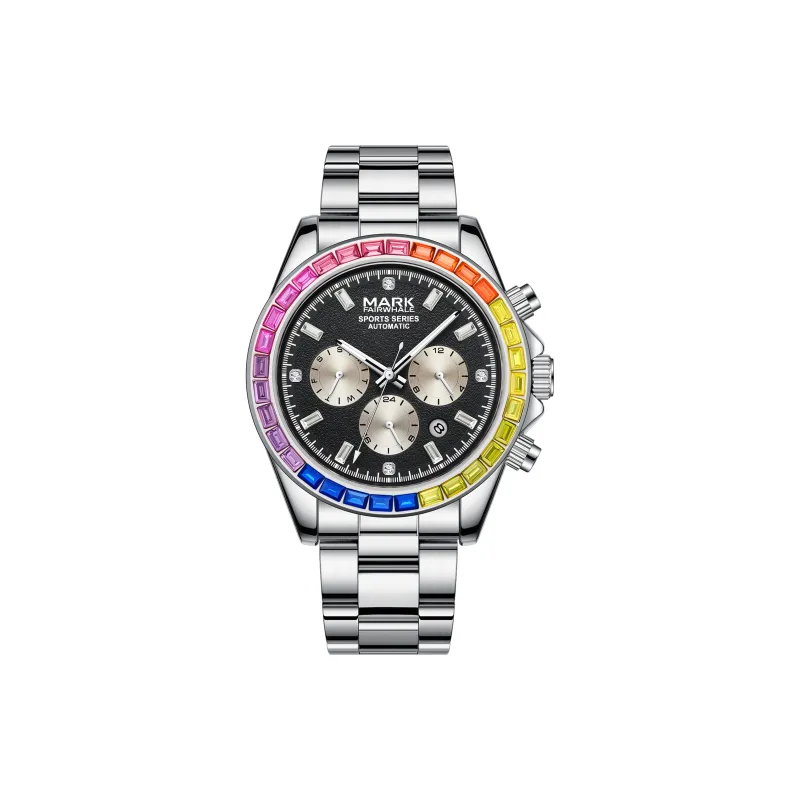 FAIRWHALE Automatic Mechanical Movement Metal Strap Watch Men's Watches Black Dial-0