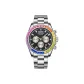 Silver Case Black Dial Silver Steel Band