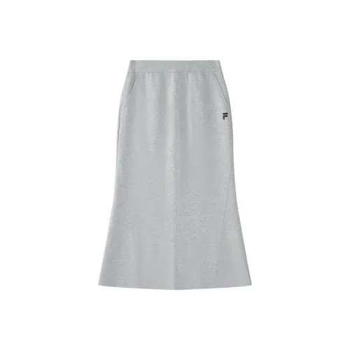 FILA FUSION Casual Long Skirt Women's Cloud Gray Heather Gray