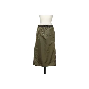Sacai Pleat panelled Midi Skirt