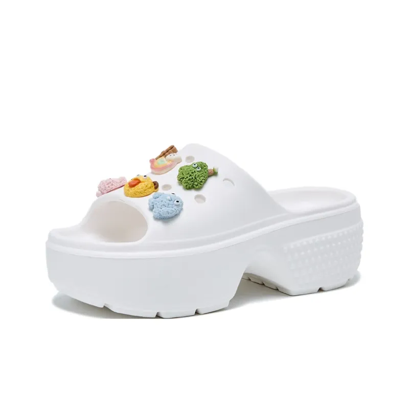DAPHNE Slide Slippers Women's White/Black-6