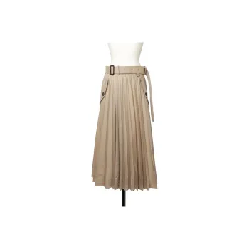 Sacai Belted Pleated Midi Skirt