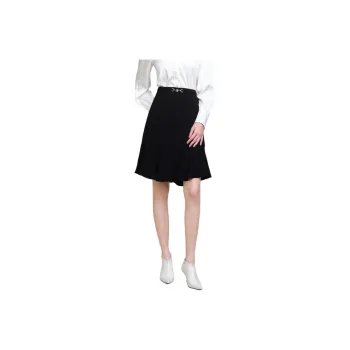 JZ. ANNAKRO Casual Short Skirts Women's Plain Black