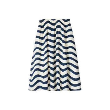 UNIQLO x Marimekko Casual Long Skirt Women's Marine Blue