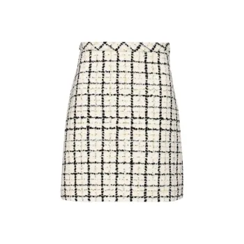Valentino Checked Tweed Mini Skirt