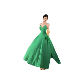 XIANSINIAO Slip Dresses Women's Green