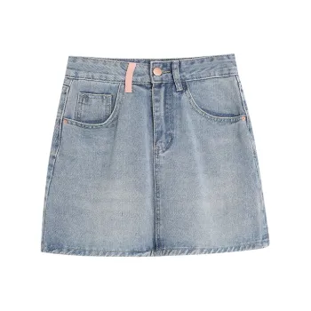 ZVJH Denim Short Skirts Women's Vintage Blue