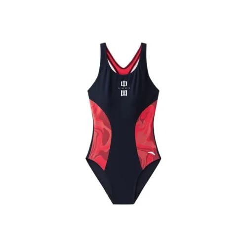 ANTA One Piece Swimsuits Women's Black Red