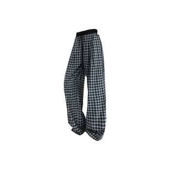 Vitocano Casual Pants Unisex Black Plaid
