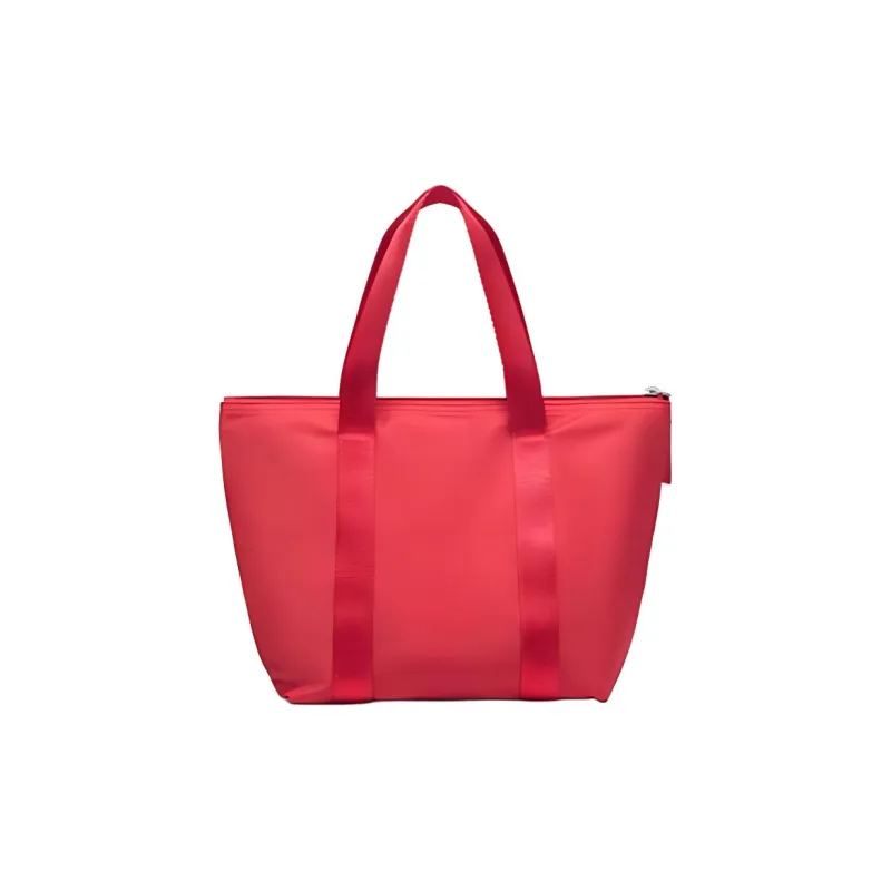 LACOSTE Fabric Tote Bag Shopping Bag Handbag Medium Size Women's Red-1