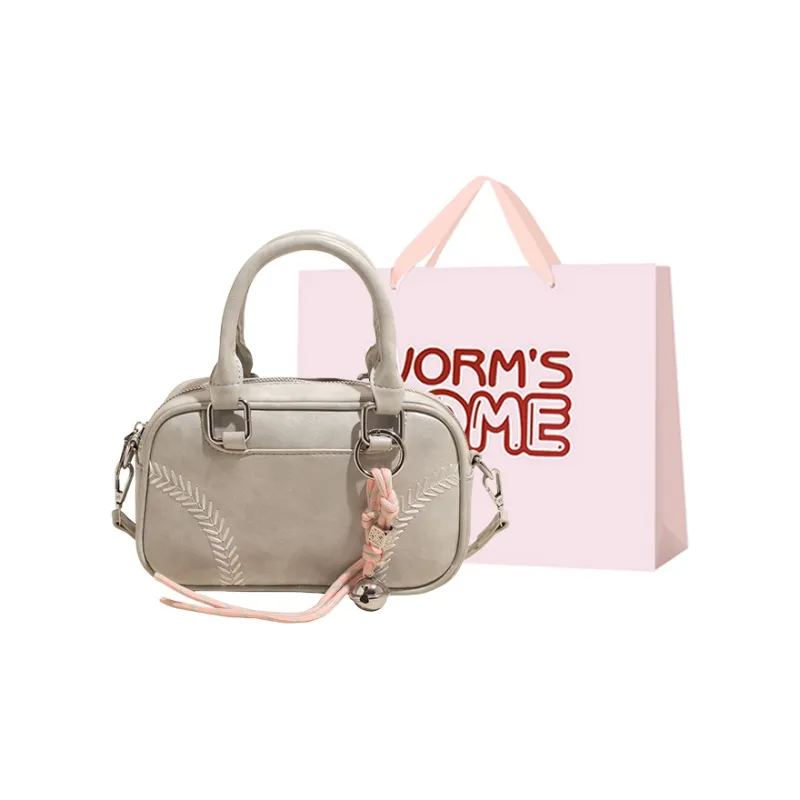 Worm's Home PU Bowling Bag, Shoulder Bag, Handbag Women's Multicolor-6