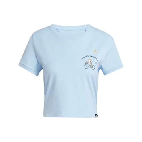 Adidas Sportswear T Shirt Women's Glossy Finish Blue