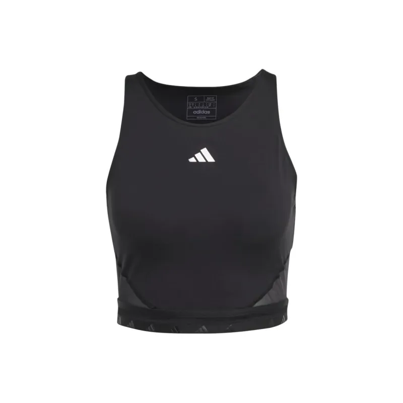 Adidas Aeroready Hyperglam Crop Tank Top Sport Vests Women's Black-0