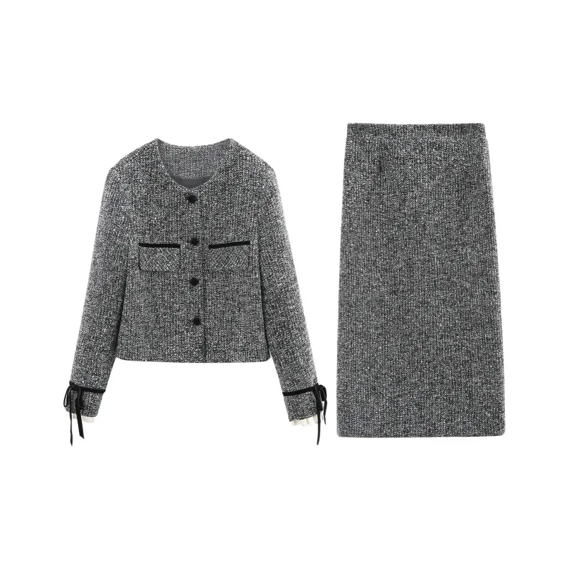 A Paradise For Awakening Skirt Set Women's Gray-0