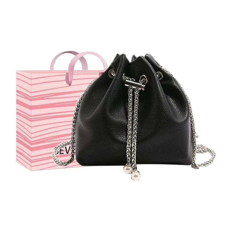 SEVENMOONS PU Bucket Bag, Shoulder Bag Regular Women's White/Black/Pink/Blue-3