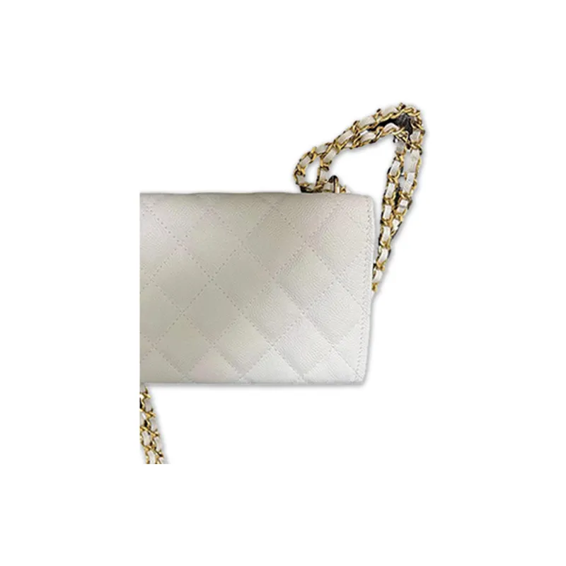 CHANEL WOC Cow Leather 2 in 1 Wallet On Chain Crossbody Bag, Shoulder Bag Women's White-2