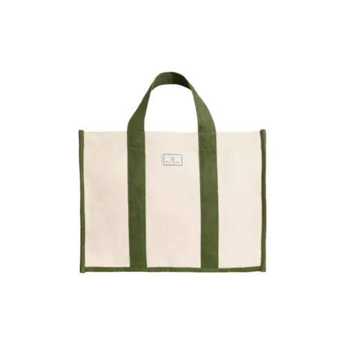 INES DE LA FRESSANGE Cotton Canvas Tote Bag, Shopping Bag, Shoulder Bag, Handbag Medium Size Women's Khaki Green