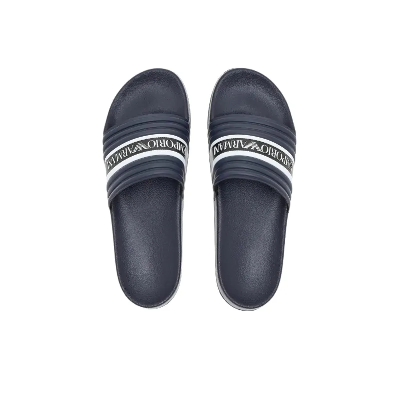 EMPORIO ARMANI Slip Resistant Slide Slippers Unisex Blue-3
