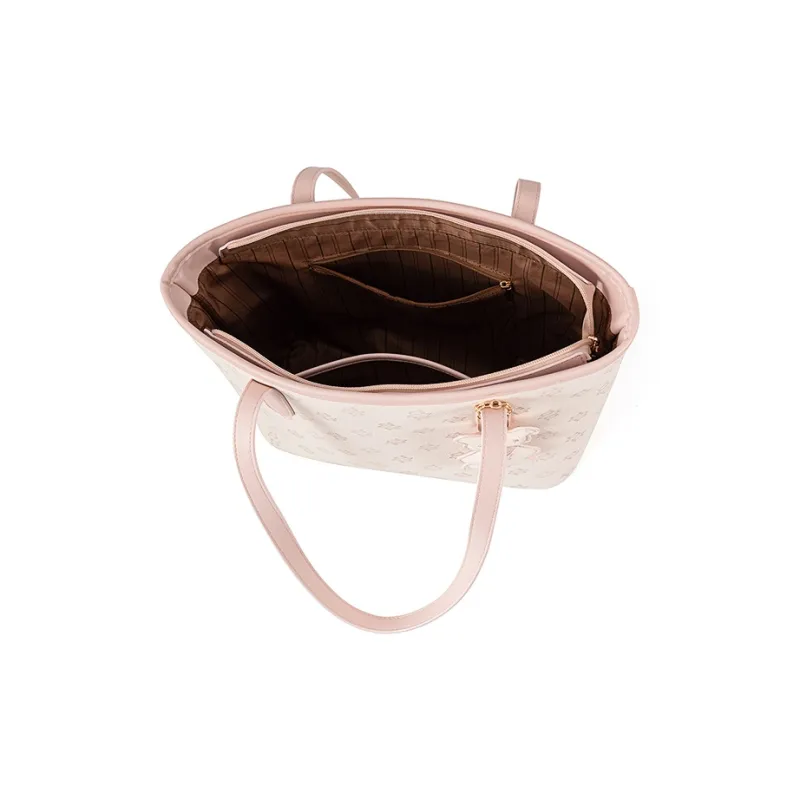 Vigno Synthetic Leather Shopping Bag, One Shoulder Tote Bag Regular Women's Pink-5