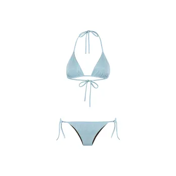 FENDI Jacquard Ff Motif Two Piece Swimsuit Light Blue