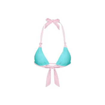 PRINCESS POLLY ANGEL BAY TRIANGLE BIKINI TOP Bikini Women's TURQUOISE PINK/Green Turquoise Pink