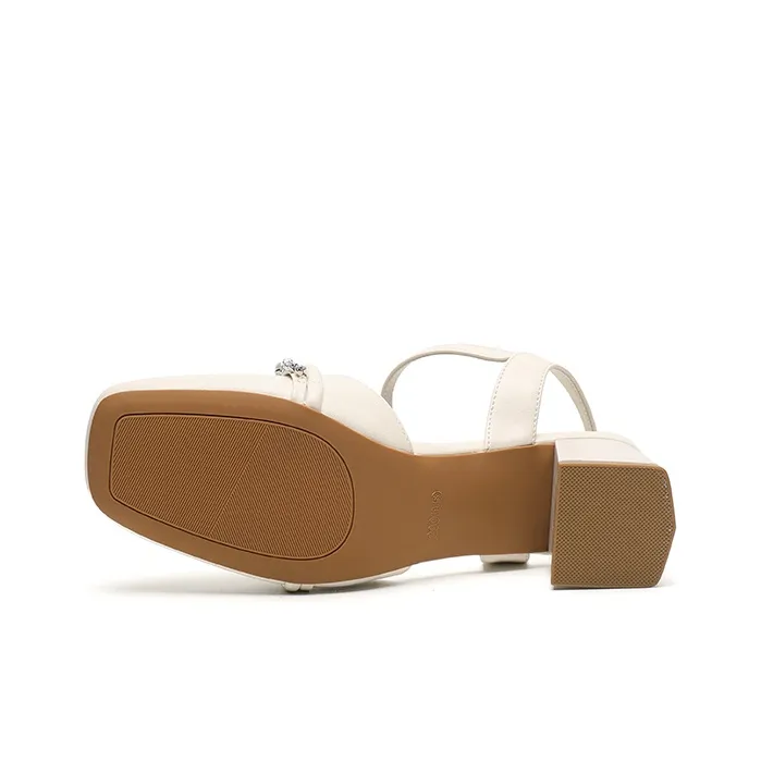 JOSINY Chunky Heel High Heels Women's Ecru-3