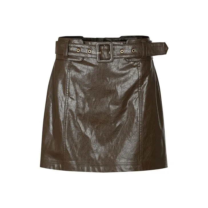 URBAN REVIVO Casual Short Skirts Women's Brown-0