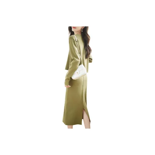 Mo Han Yi Mei Skirt Set Women's Avocado Green