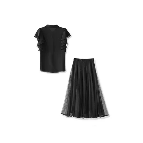 CHARM PICK Skirt Set Women's Black