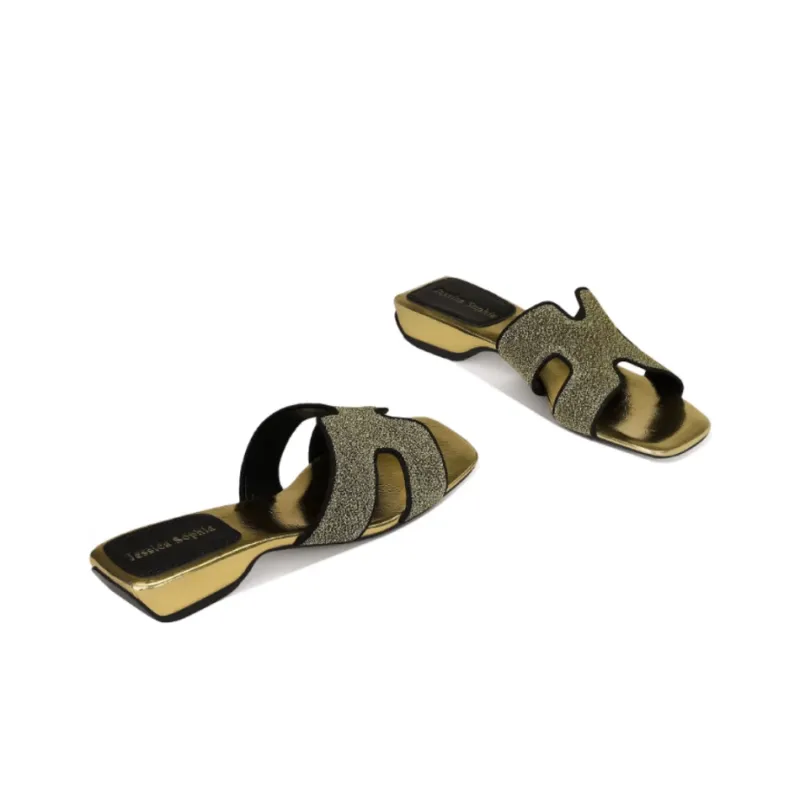 JESSICA SOPHIA Rubber Sole Sequins Odor Resistant Slide Slippers Women's-2