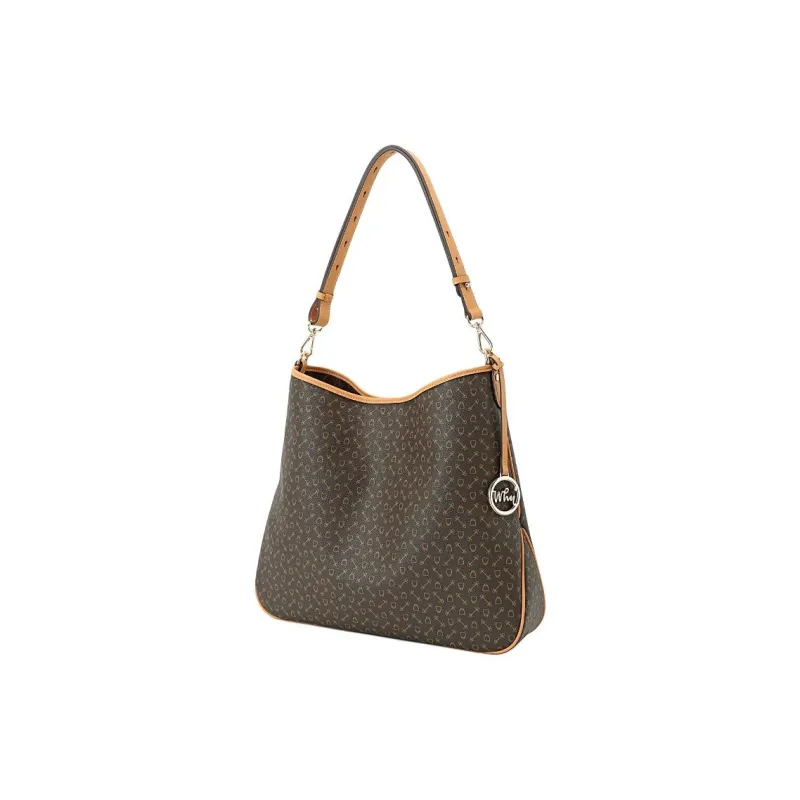 Why Cow Leather Tote Bag, Shopping Bag, Handbag, Shoulder Bag Tubas Women's Coffee-1