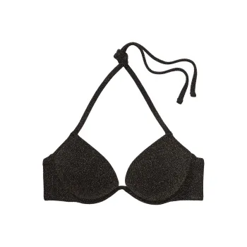 Victoria's Secret PINK SUPER PUSH-UP UNDERWIRE BIKINI TOP/Black Bikini Women's Black