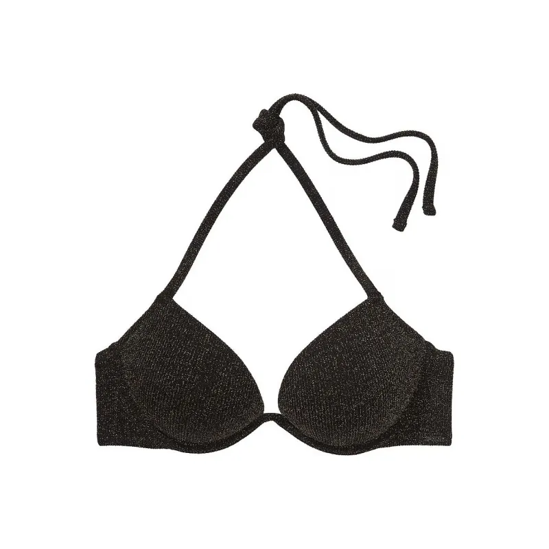 Victoria's Secret PINK SUPER PUSH-UP UNDERWIRE BIKINI TOP/Black Bikini Women's Black-0