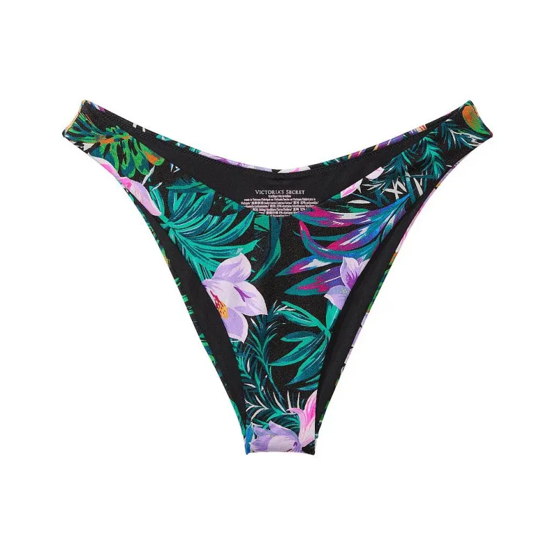 Victoria's Secret PINK Mix & Match Brazilian Bikini Bottom / BT Swimming Shorts Women's Black Tropical-0