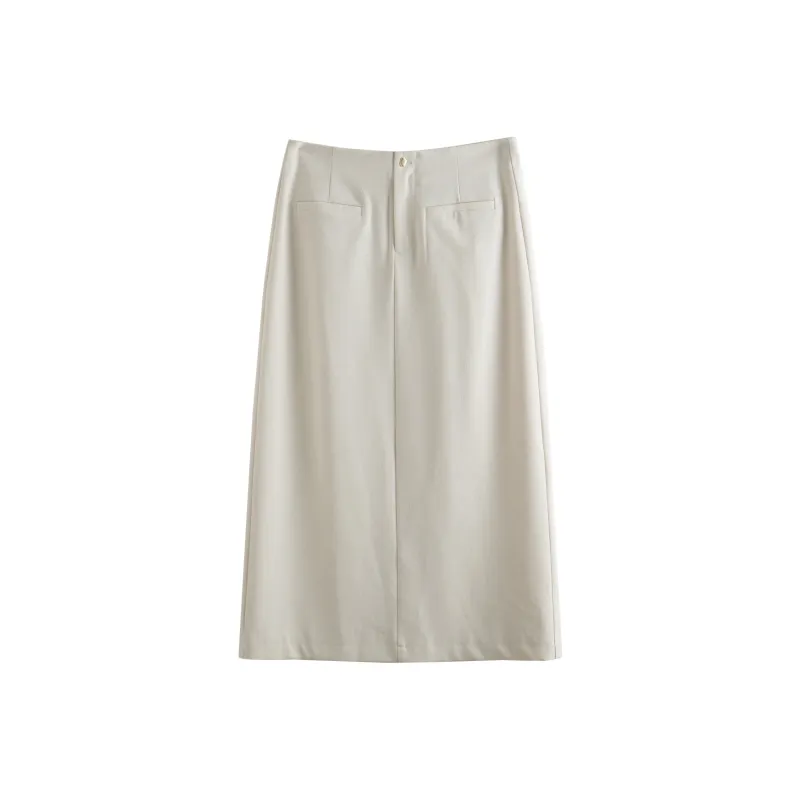 Olrain Casual Long Skirt Women's Oat-0