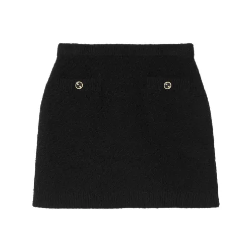 GUCCI Interlocking G Buttoned Knit Mini Skirt