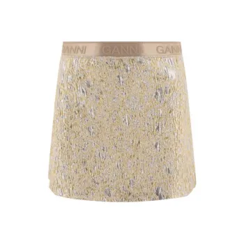 GANNI Metallic Effect Mini Skirt