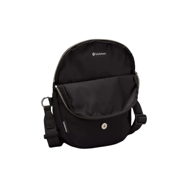 Lululemon Nylon Shoulder Bag, Crossbody Bag Extra Mini Unisex Black & Silver-2