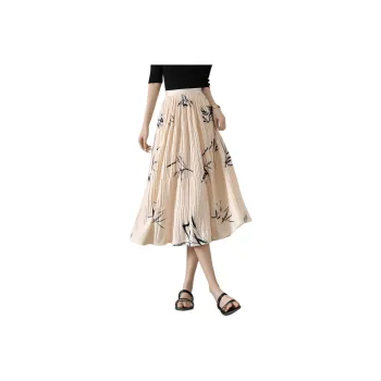 Mo Han Yi Mei Casual Long Skirt Women's Beige Apricot