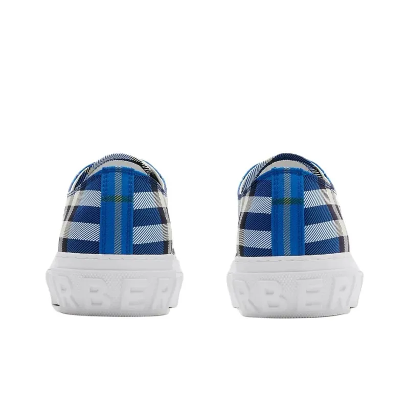 Burberry Low Top Canvas Shoes Men's Blue-4