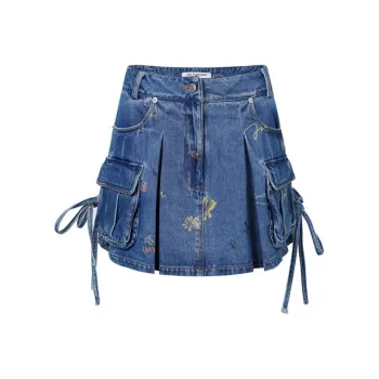 JAC FLEURANT SS24 Denim Short Skirts Women's Blue